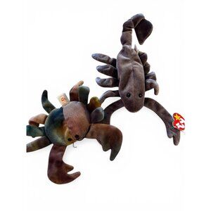 Ty Beanie Babies “Stinger” the Scorpion & “Claude” the Crab – Vintage 1997 Plush